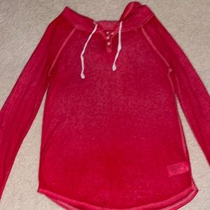 Hooded waffle tee
